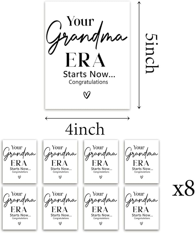 8 Pcs Grandma Pregnancy Baby Announcement Wine Labels, Funny Pregnancy Baby Announcement Gifts for New Grandma Wine Bottle Stickers Labels, Your Grandma Era Starts Now Wine Labels