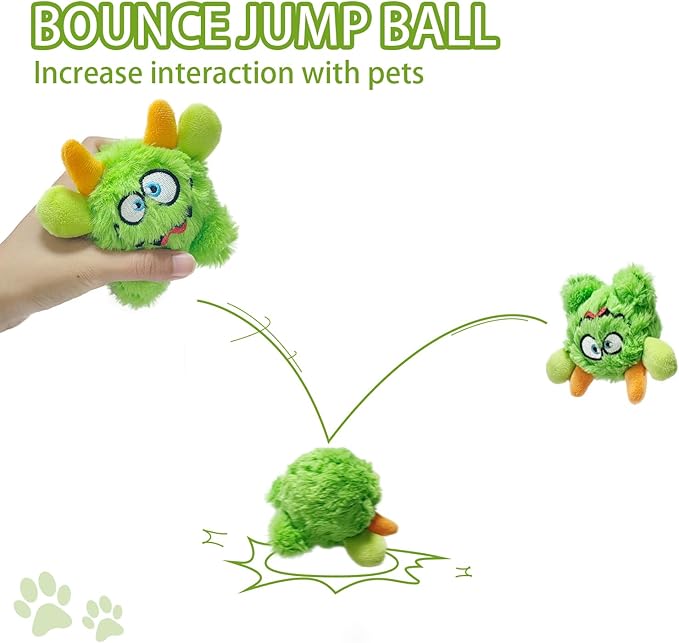 Plush Squeaky Dog Toy Ball, Dental Care, Skin-Friendly and Soft and Relieve Stress,Dog Training Interactive Pet Cute Plush Fashionable Toy Ball (Green,Small)