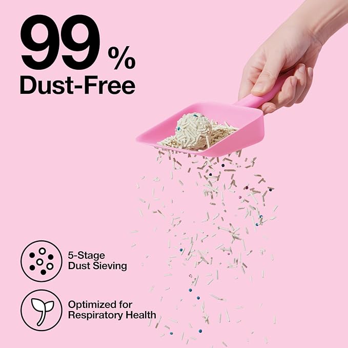 VETRESKA Cherry Blossom Tofu Cat Litter,Natural Kitty Litter Strong Clumping Flushable Cat Litter Pellets Ultra Absorbent,Dust-Free,Low Tracking,Deodorant Tofu Litter Compostable(5.5lb×2bags)