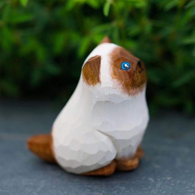 Hand Carved Siamese Cat Figurine - Wooden Craft, Cute Statue Home Decor, Unique Figure Collectibles Gift for Cat Lovers
