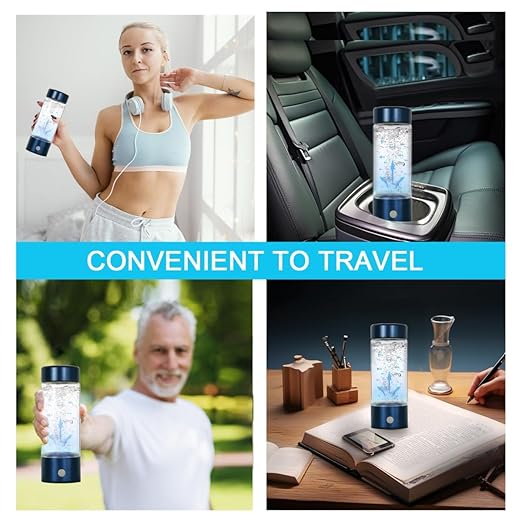 Hydrogen Water Bottle,Portable Hydrogen Water Generator Machine, Improve Water in 3 Minutes Quick Electrolysis, Suitable for Home, Office, Travel, Daily Drinking (Blue)