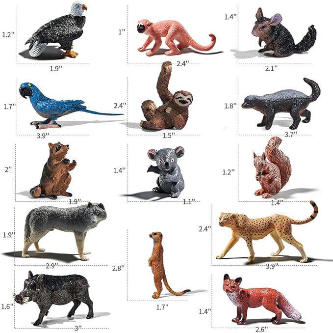 Realistic Animal Toys for Kids 3-5-7 Toddlers, 25pcs Safari Animals Figures Playset, Wild Zoo Animal Figurines Plastic Toy Set for Boys and Girls Gifts with Play Mat