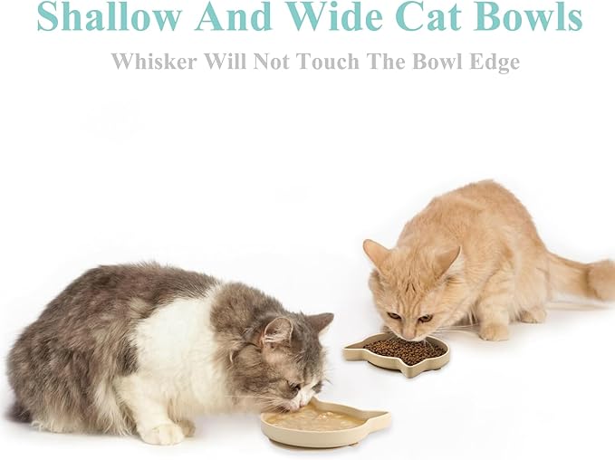 Silicone Dog Bowl Shallow Cat Bowls Set of 3, 7 Inch Wide Whisker Fatigue Flat Puppy Bowls for Small Dogs and Cats, No Spill Less Mess Cat Dog Plates with Suction Cup for Dry and Wet Food