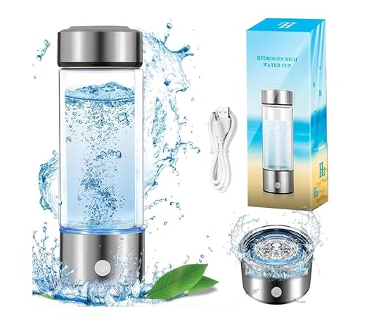 Hydropures Generator Hydrogen Water, Portable Hydrogen Water Ionizer Machine, 3Min Quick, Rechargeable, Hydrogen Rich Water Bottle Health,Suitable for Office, Travel,Exercise