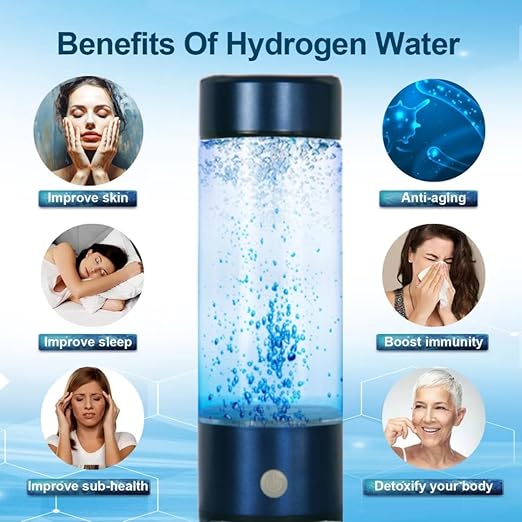 Hydrogen Water Bottle,Portable Hydrogen Water Generator Machine, Improve Water in 3 Minutes Quick Electrolysis, Suitable for Home, Office, Travel, Daily Drinking (Blue)