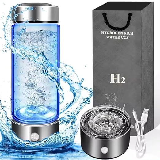 Hydrogen Water Bottle Generator, AquaHealth Rechargeable Portable Hydrogen Water, Hydrogen Water Ionizer Machine, with SPE/PEM Technology, for Home, Office, Travel, Fitness. with Gift Box.