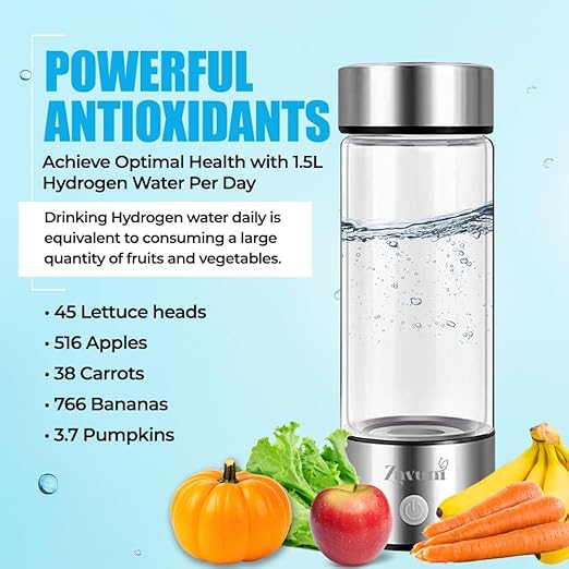 Hydrogen Water Bottle | Hydrogen Water Generator, Machine | Hydrogenated Water Bottles for Optimal Hydration in Home, Office, and Travel |Portable, Rechargeable