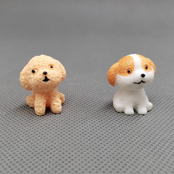 TOYANDONA 18pcs Artificial Puppies Toys for Kids - Mini Dog & Cat Animal Figures - Resin Small Animals - Child Crafts