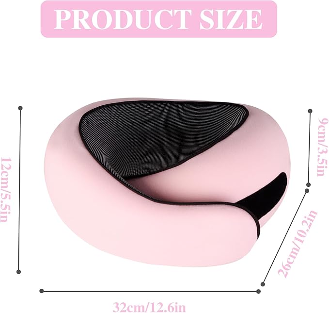 Travel Pillow, Neck Pillow, Neck Pillow for Traveling, 360° Travel Neck Pillows for Airplanes, Memory Foam Airplane Pillow, Soft Airplane Neck Pillow Stowable U-Shaped Pillow (Pink)