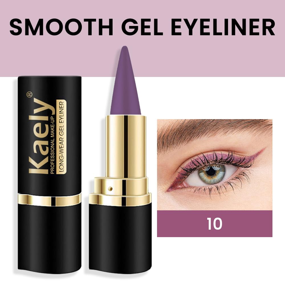 evpct 1Pcs Light Purple Gel Eyeliner Pencil Eye Black Face Paint Stick Makeup Set Waterproof Matte Cream Crayon Eyeliner Pencil Set Cat Eye Liners Eyeshadow Guide delineador de ojos contra el agua