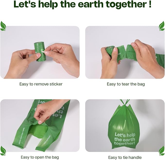 Dog Poop Bags with Handles Large Size 20 Rolls 240 Counts Big Sizes Leak Proof and Extra Thick Waste Bags Refill Rolls for Walking Medium Large Dogs Cats Litter Unscented