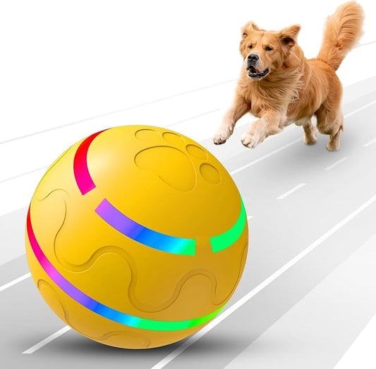 Interactive Dog Toy, Smart Interactive Dog Ball for Medium Large Dogs, Automatic Moving Vibrating Ball for Pets. Bouncing Pet Toys, Safe Material, Rechargeable and Waterproof