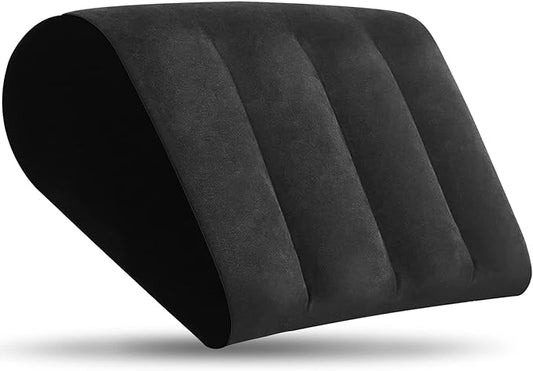 Inflatable Wedge Pillow - Leg Pillow for Sleeping, Leg Elevation Pillow, Lumbar Pillow Reduces Waist and Back Pressure, Portable Wedge Cushion for Sleeping, Bed, Travel, Camping, Black