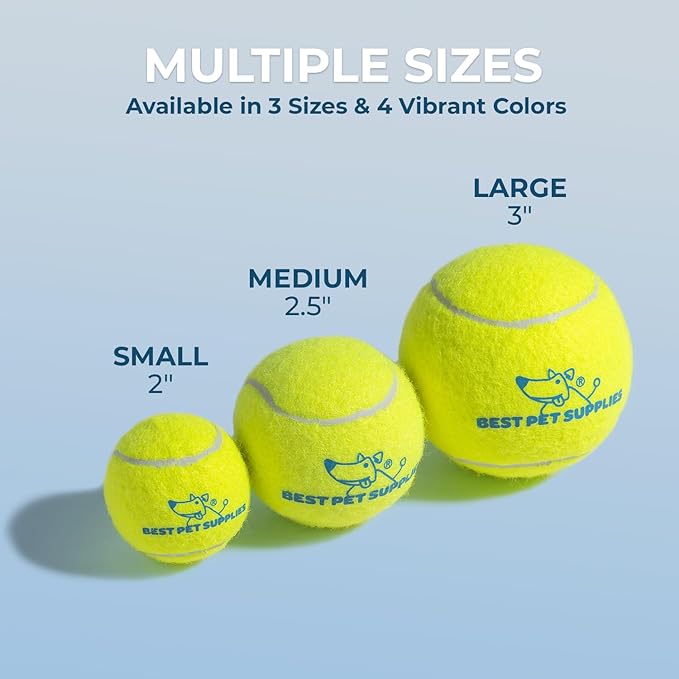 Best Pet Supplies Interactive Squeaky Dog Chew Toy, Ideal Dog Toys for Chewers, Small, Medium & Large Dogs, and Fetch Lovers - Tennis (Yellow), Small (Pack of 4)