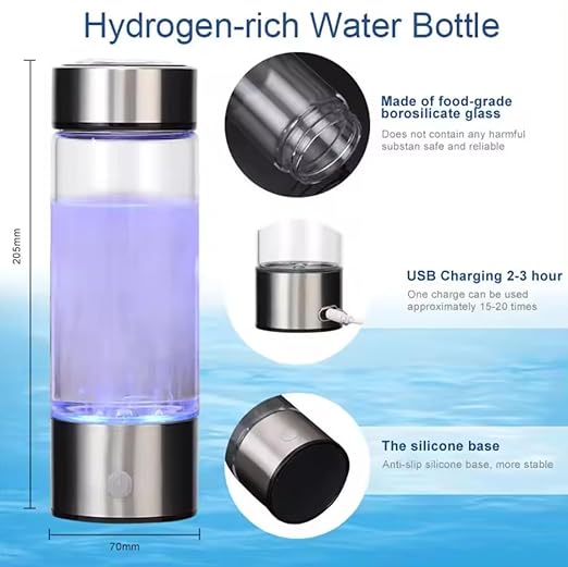 Hydrogen Water Bottle, Hydrogen Water Bottle Generator with SPE Technology Water Ionizer, Portable Hydrogen Water Generator, Improve Your Water in 3 Minutes