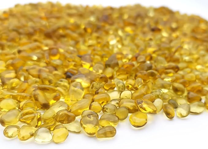 Keedolla Decorative Fish Tank Pebbles Marbles 0.93LB, Sea Glass Stones Beards Pebbles Gravel Rock for Fish Tank, Garden and Vase Fillers - Light Yellow