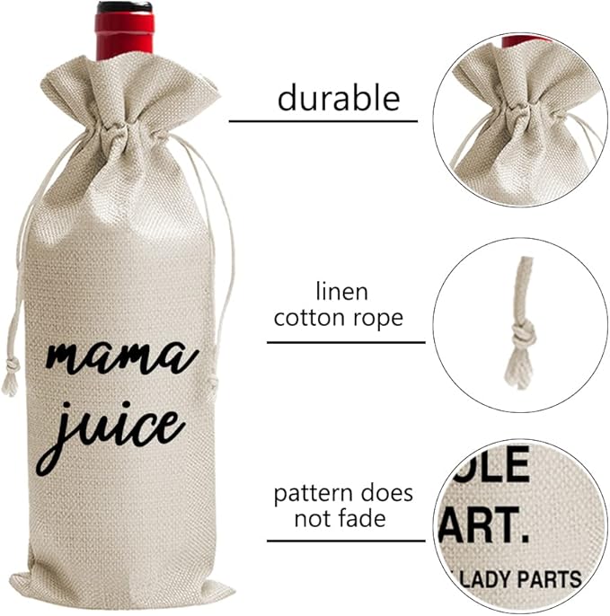 Mom Juice Wine Bag,, Mom Birthday Gifts, mom Wine Bag, Mom Gifts, Gift Ideas for Mom, New Mom Gifts, Mothers Gifts for Mom from Daughter Son (DL080)