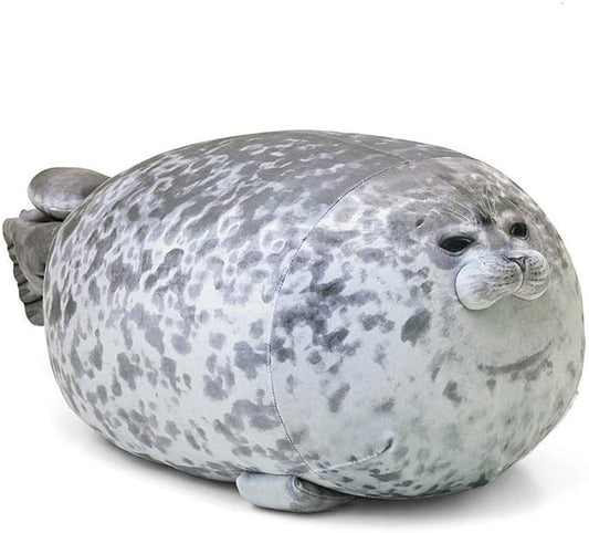 EHOTONG Cute Blob Seal Pillow, Chubby Seal Plush Hug Pillow Soft Stuffed Animal Toy (Gray,15")
