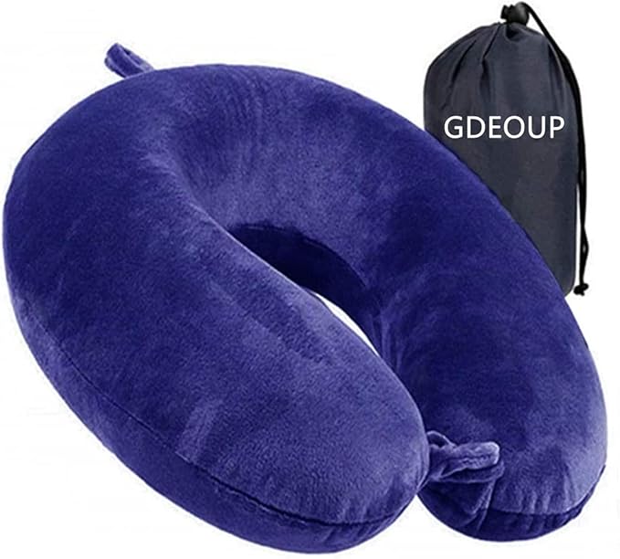 Travel Pillow - Memory Foam Neck Pillow Support Pillow,Luxury Compact & Lightweight Quick Pack for Camping,Sleeping Rest Cushion (Navy Blue)
