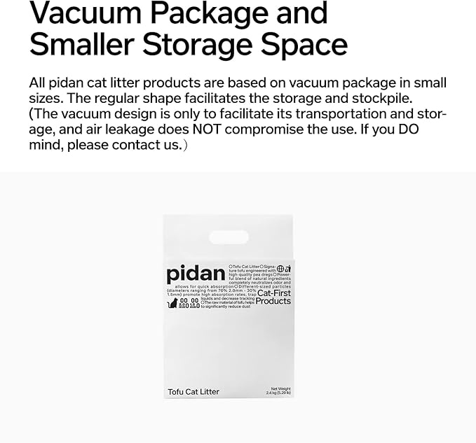 pidan Tofu Cat Litter Clumping,Flushable,Ultra Absorbent and Fast Drying, 100% Natural Ingredients Litter,Solubility in Water,Really Dust-Free,Less Scattering (5.3lb×2bags)