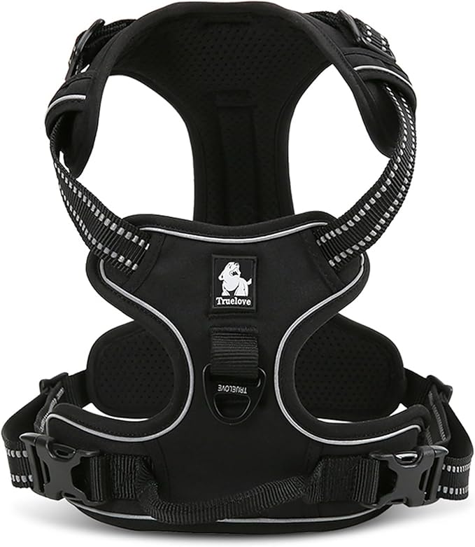 TRUE LOVE Truelove Adjustable No-Pull Dog Harness Reflective Pup Vest Harnesses Comfortable Control Brilliant Colors TLH5651(Black,XL)