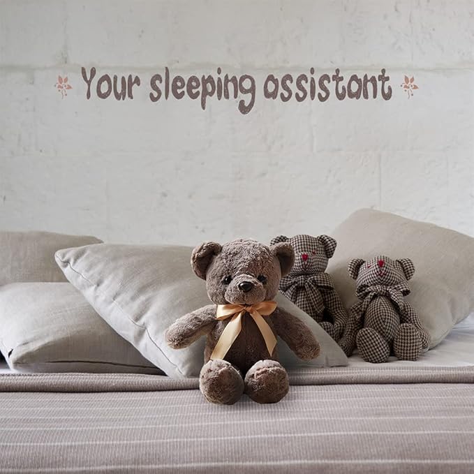 Brown Teddy Bear Stuffed Animals, 13" Soft Cuddly Stuffed Teddy Bear Plush Cute Plush Toys for Birthday Mother's Day Valentine’s Day Wedding Graduation Party Gifts for Kids