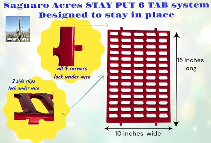 Saguaro Acres Rabbit and Small Animal Cage Resting Mat for Wire Floored Cages - Pack of 2 (Red)