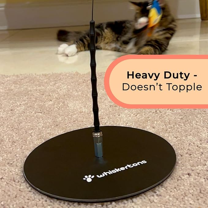 Interactive Bird Simulation Cat Toy Set, Interactive Cat Toys for Indoor Cats, Cat Feather Toy, Self-Holding Suction Base, 5 Replacement Birds, Feathers & Bells (Standard Hybrid Bundle)