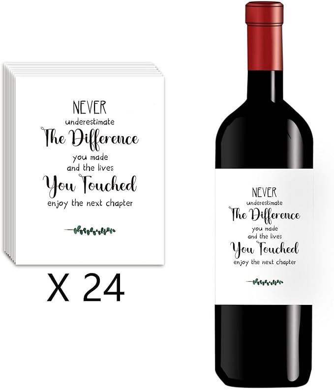 24 Pcs Farewell Gifts for Coworkers Wine Labels Goodbye Gifts for Friends Going Away Gifts for Employee Wine Bottle Stickers Enjoy the Next Chapter Wine Labels for Bottles