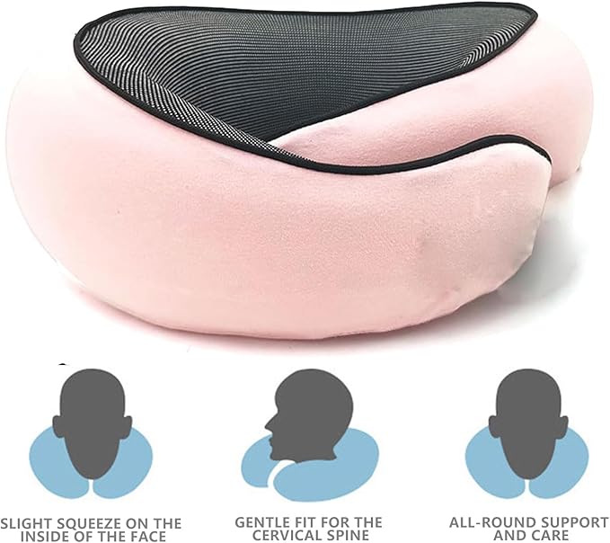 Travel Neck Pillow, Memory Foam Airplane Travel Pillow, 360 Degree Comfort and Breathability, Washable Modal Cover,Stowable U-Shaped Pillow