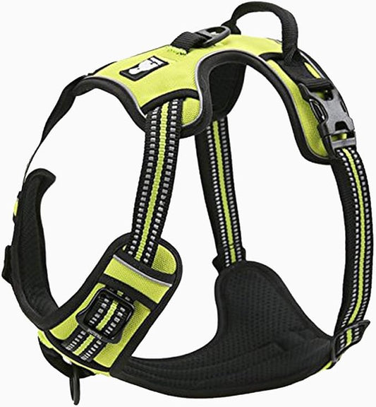 TRUE LOVE Truelove Adjustable No-Pull Dog Harness Reflective Pup Vest Harnesses Comfortable Control Brilliant Colors TLH5651(Neon Yellow,XL)