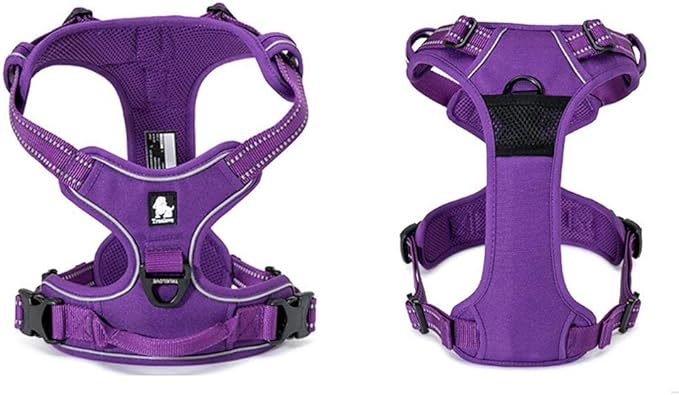 Truelove Adjustable No-Pull Dog Harness Reflective Pup Vest Harnesses Comfortable Control Brilliant Colors TLH5651(Purple,S)