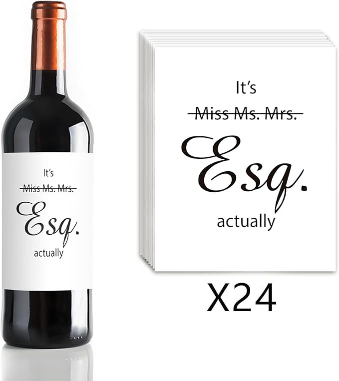 24 Pcs Lawyer Gifts Wine Labels Lawyer Graduation Wine Bottle Stickers Appreciation Gifts Wine Labels for Bottles Gifts for Judge Paralegal Prosecutor