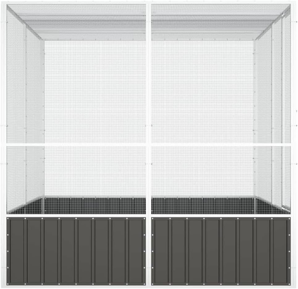 Steel Bird Cage, Large Flight King Bird Cage for Cockatiels African Grey Quaker Amazon Sun Parakeets Green Cheek Conures Pigeons Parrot Bird Cage Birdcage, Anthracite 84.1"x85.6"x83.3"