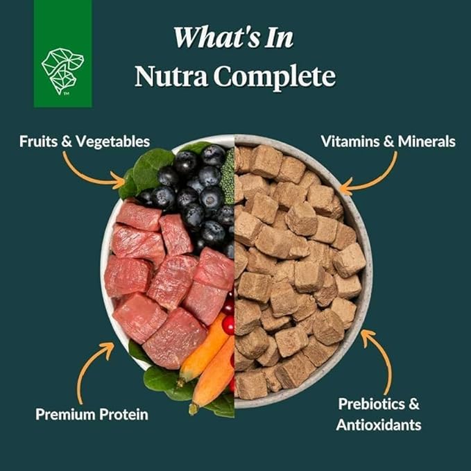 ULTIMATE PET NUTRITION Nutra Complete, 100% Freeze Dried Veterinarian Formulated Raw Dog Food with Antioxidants Prebiotics and Amino Acids, (1 Pound (Pack of 4), Chicken)