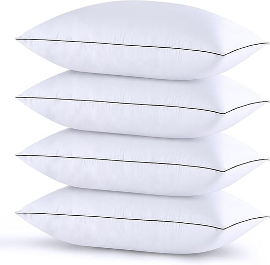 HUXMEYSON Pillows Queen Size Set of 4, Bed Pillows Set of 4, Down Alternative Luxury Hotel Pillows for Sleeping，Queen Pillows Set of 4 for Side and Back Sleepers