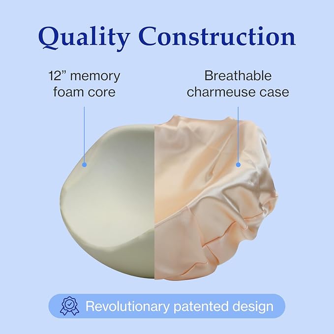 Spherehead Memory Foam Pillow - Ergonomic Pillow for Neck Pain Relief, Cervical Spine Alignment & Comfort - Curved Support for Side & Back Sleepers