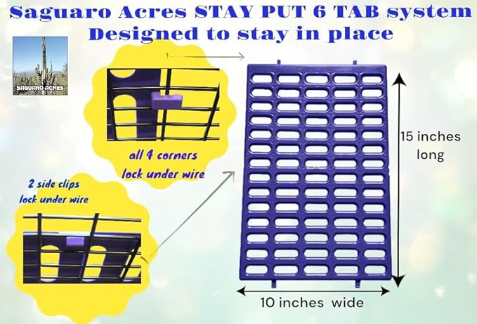 Saguaro Acres Rabbit and Small Animal Cage Resting Mat for Wire Floored Cages 2 Pack (Purple & Teal)