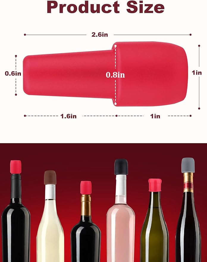 Mity rain Silicone Wine Stoppers Reusable 8pcs, Colorful Wine Stoppers for Wine Bottles, Bottle Stopper for Wine Champagne Beer Bottle(8)
