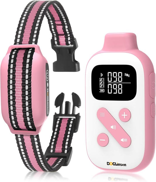 No Shock Dog Training Collar, Beep and Vibrating Dog Collar with Remote 2800Ft, Vibration Collar for Small Medium Large Dogs - No Prongs