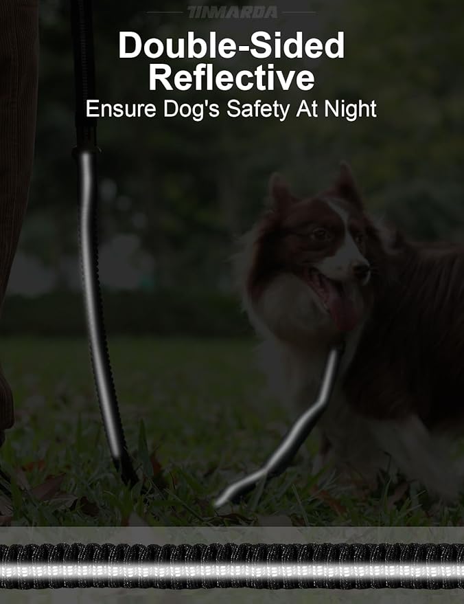 Heavy Duty Dog Leash, 4-6FT Shock Absorbing Dog Leashes with Traffic Handle and Comfortable Padded Handles, Advanced Easy Metal Clip, No Pull Reflective Leash for Medium Large Dogs That Pull (Blue)