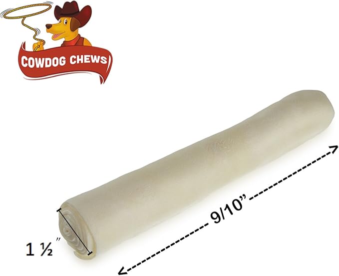 Cowdog Chews Retriever roll 9-10 inch All Natural Rawhide Product (80 Pack)