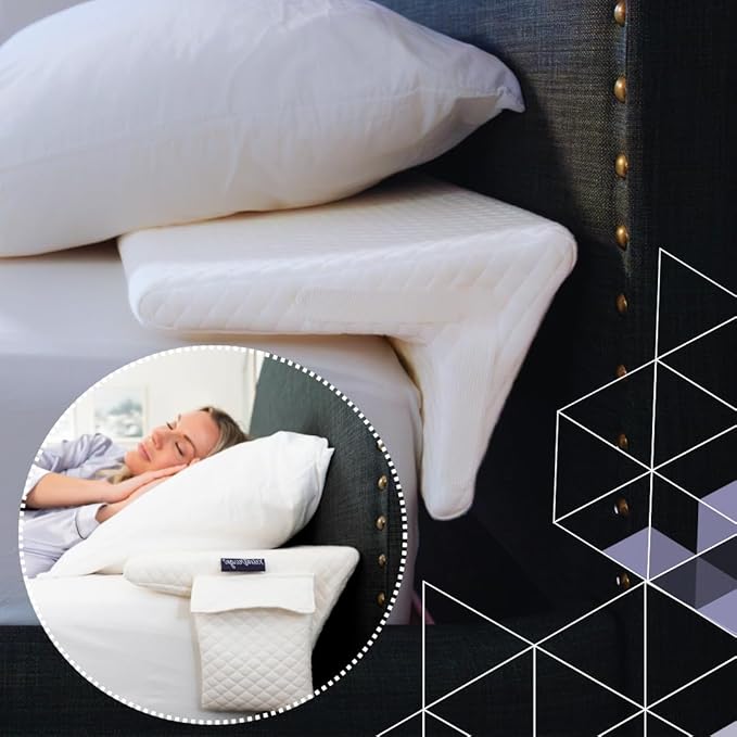 Bed Wedge Pillow for headboard Mattress Gap DuoWedge lux. (White, Double 54") The Perfect Filler for Gaps up to 7"