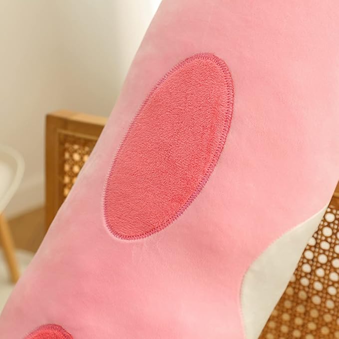 Long Pink Cat Plush Pillow Toy Sleeping Pillow Cute Cartoon Cat Stuffed Animals Soft Long Body Pillow Gift for Kids(19.68in)