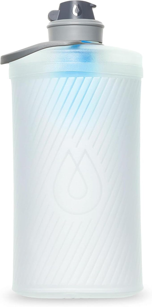 HydraPak Flux+ 1.5L Filter Kit - Collapsible Backpacking Water Bottle - BPA Free, Ultra Light, Spill-Proof Twist Cap, Clear