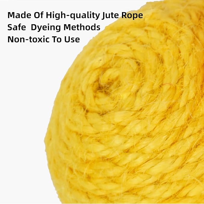 Cat Toy Sisal Ball Hanging Cat Toy Handmade Cat Rope Ball Chew Eco-Friendly Toy Pets Interactive Toy Cat Toys for Indoor Cats (Original Color, 1pcs)