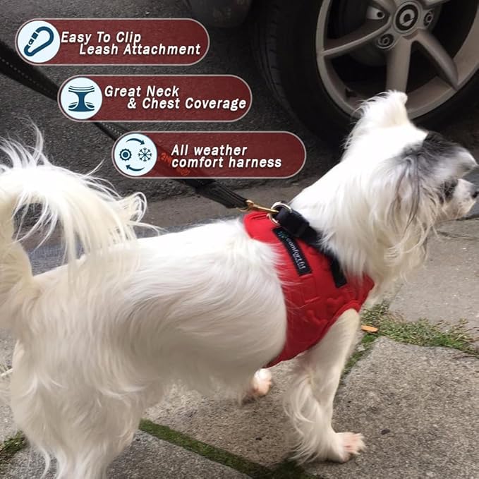 Comfort fit All Weather Step-in Dog Harness - Adjustable Small Dog Harness Medium Sized Dogs - Soft Padded Easy Walk Dog Vest Harnesses