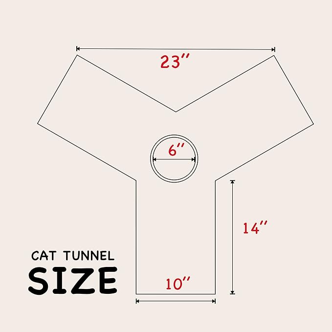 Tempcore Pet Cat Tunnel Tube Cat Toys 3 Way Collapsible, Cat Tunnels for Indoor Cats，Kitty Tunnel Bored Pet Toys Peek Hole Toy Ball, Puppy, Kitty, Kitten, Rabbit