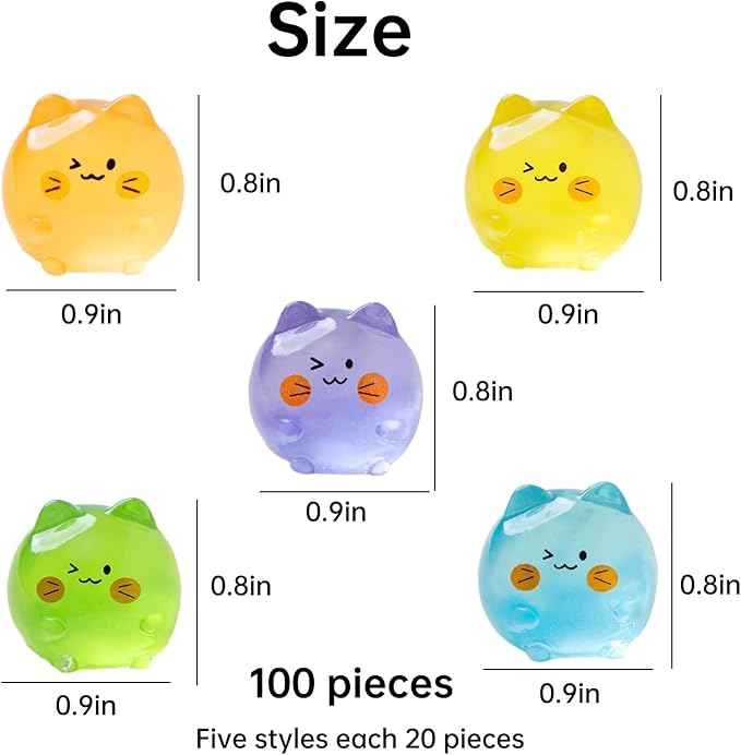 Mini Cat Figurines 100 Pack Resin Cats Animals Figures Bulk Animals Tiny Cats DIY Accessories for Garden