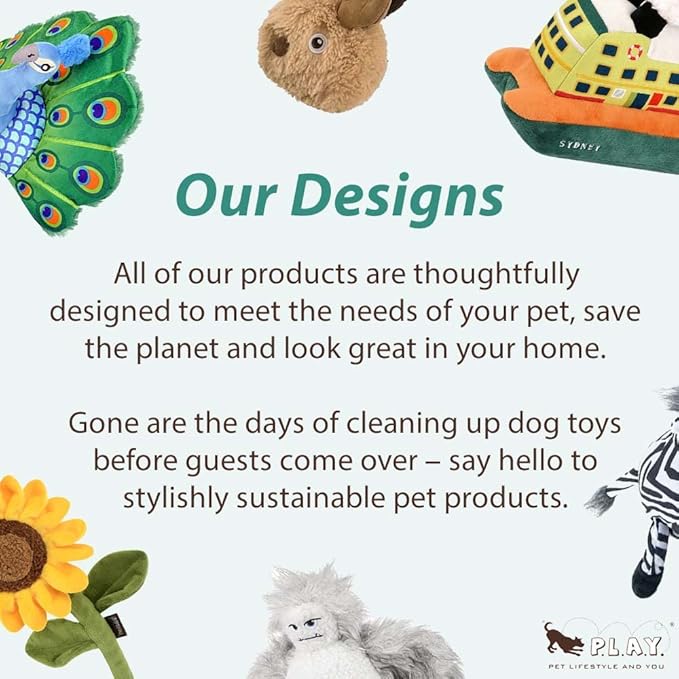 P.L.A.Y. Cute Cat Toys - Feline Frenzy Fruit Food Themed Organic Catnip Filled Toy, Great for Adult Cats and Kittens - Machine Washable, Recycled Materials, Crinkles (Tutti Fur-utti, Set of 2)